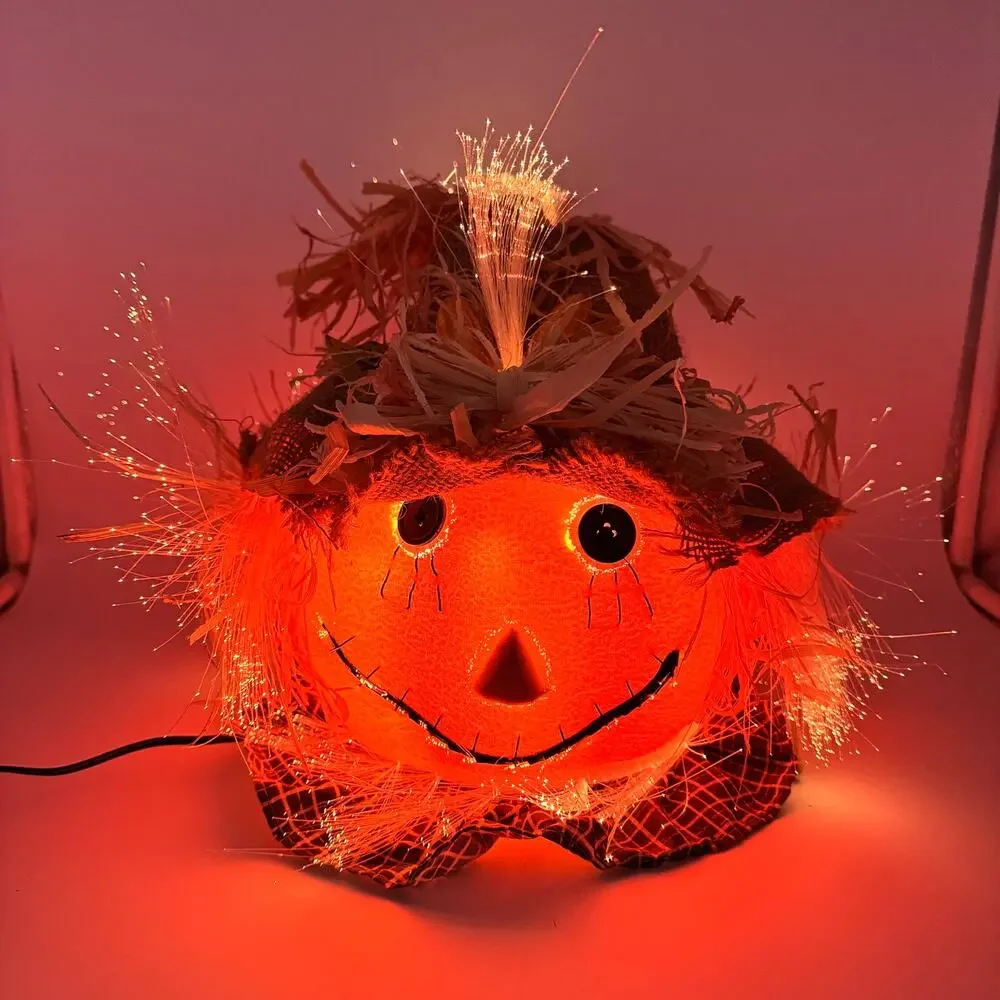 Pumpkin Hollow Fiber Optic Scarecrow Halloween Decor 11